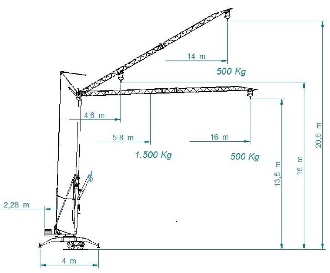 Schéma et dimensions du Speed Crane 3.5 proposé par Balle Equipements Schéma et dimensions du Speed Crane 3.5 proposé par Balle Equipements
