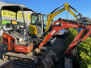 Machine d’occasion dispo:
-Kubota KX019-4 année 2012 environ 3000 heures 
-Wacker Neuson EZ28 canopy année 2015 2250 heure
-Wacker Neuson EZ26 cabine année...